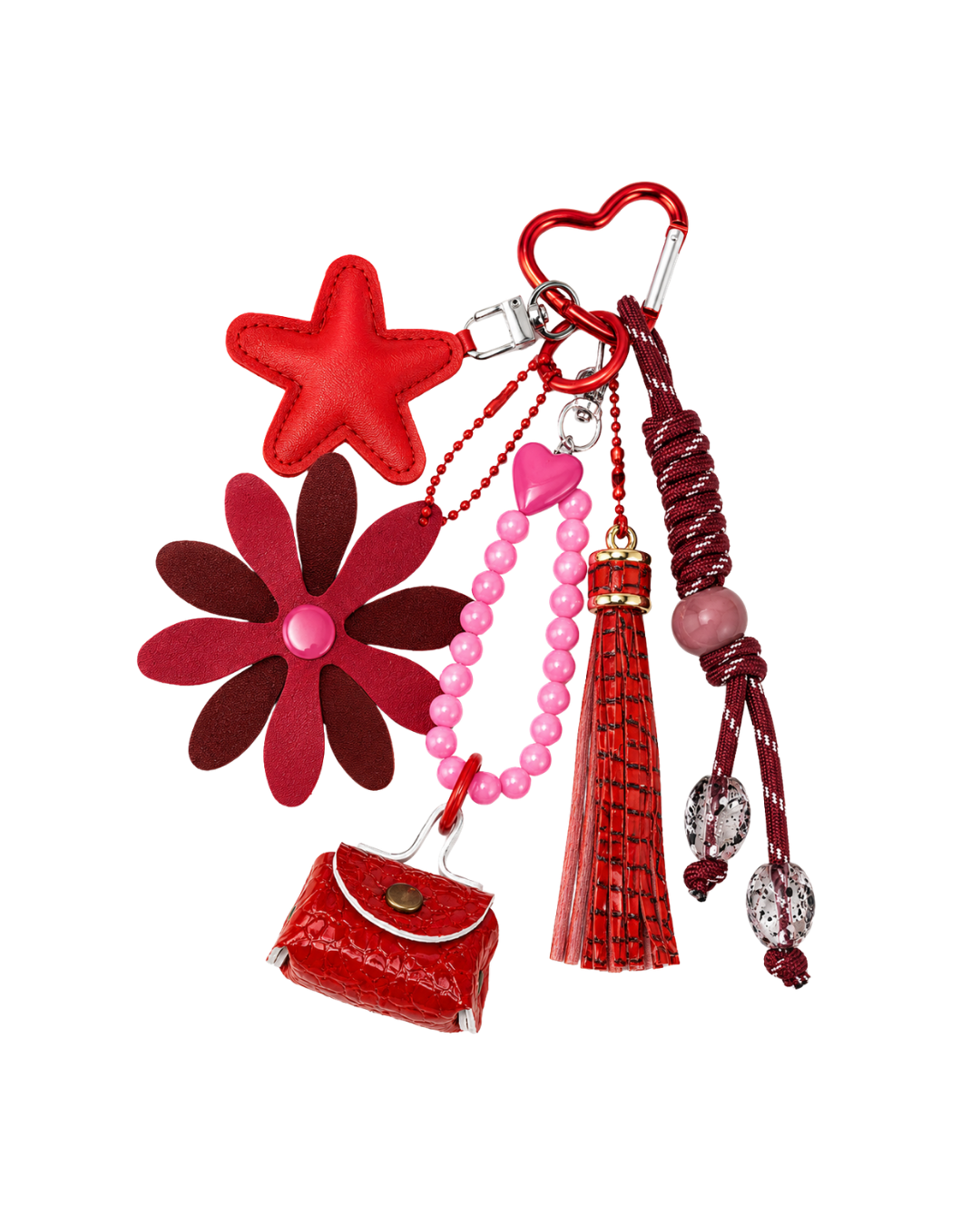 Red Flowers bag charm accessory by Dazzled
