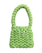 Finished crochet bag made with the Green DIY Kit by Dazzled