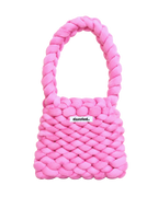 Finished crochet bag made with the Pink DIY Kit by Dazzled