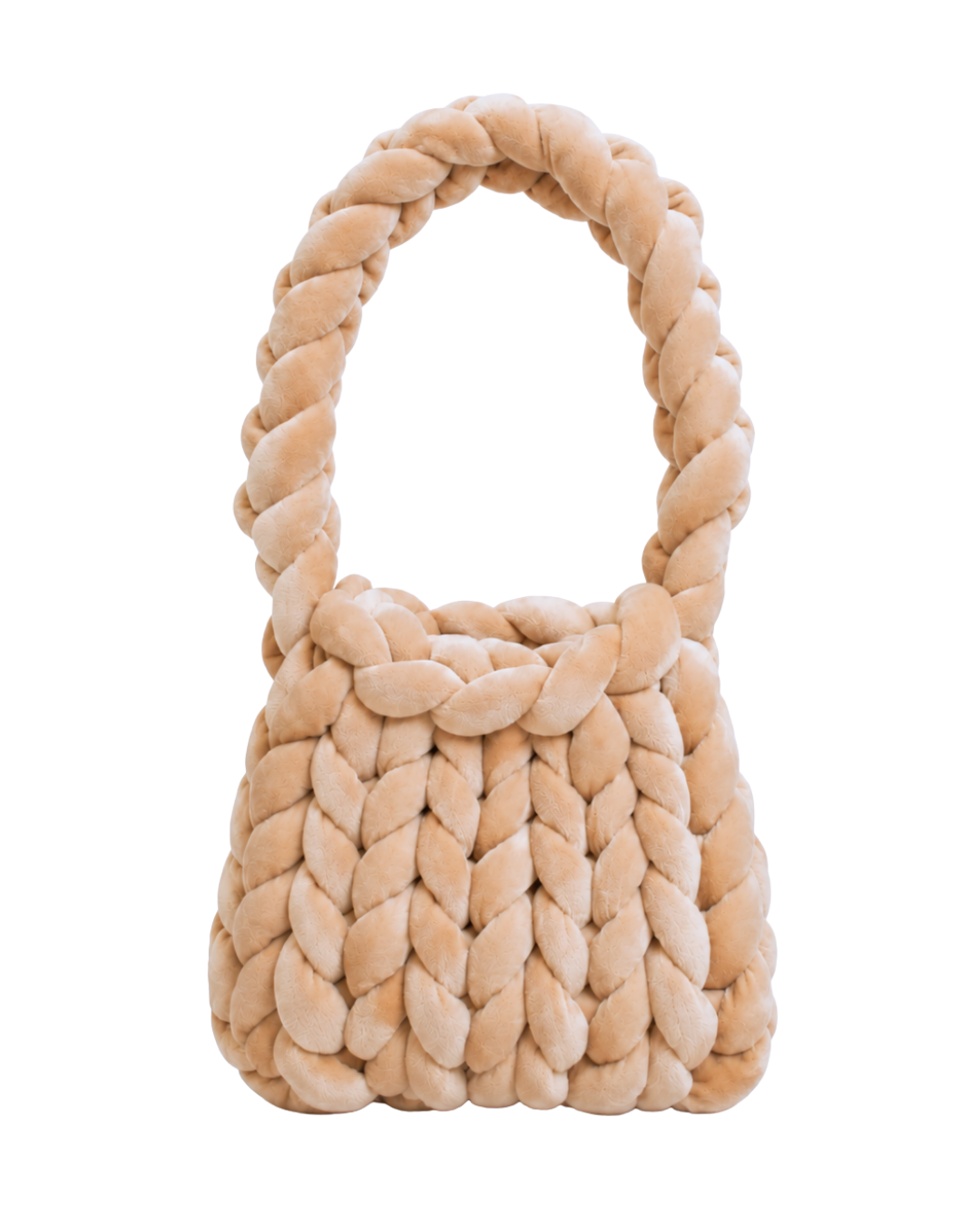 Back view of The Mae Bag Beige crochet handbag by Dazzled