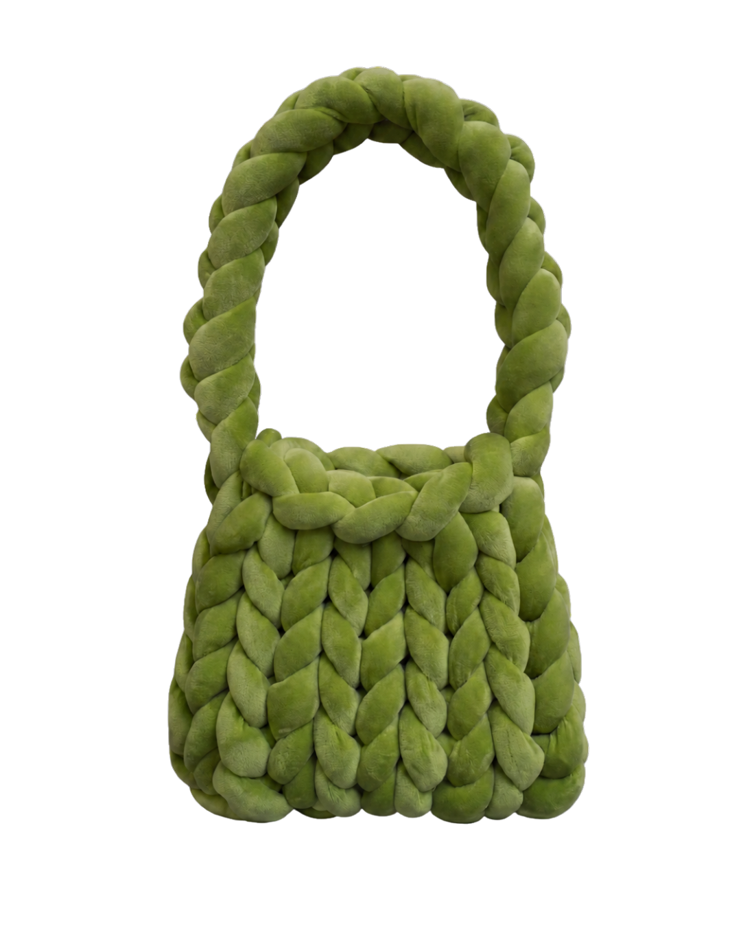 Back view of The Mae Bag Green crochet handbag by Dazzled