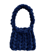 Back view of The Mae Bag Navy Blue crochet handbag by Dazzled