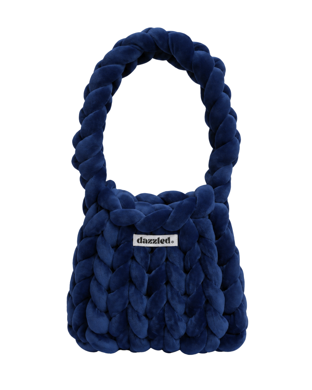 The Mae Bag Navy Blue crochet handbag by Dazzled