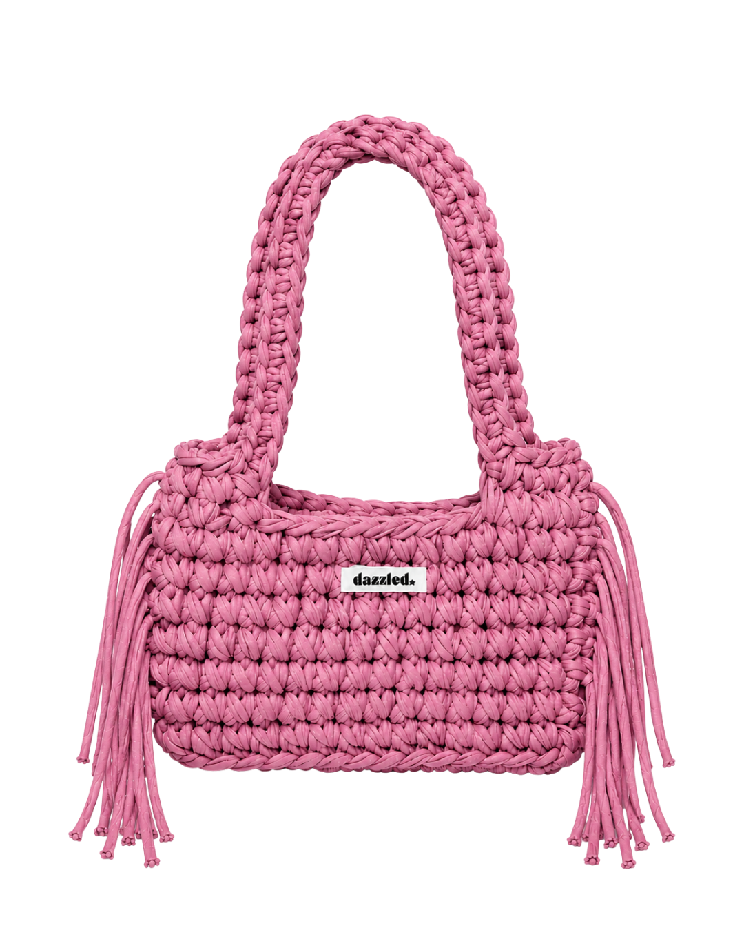 The Uma Bag Pink crochet shoulder bag by Dazzled
