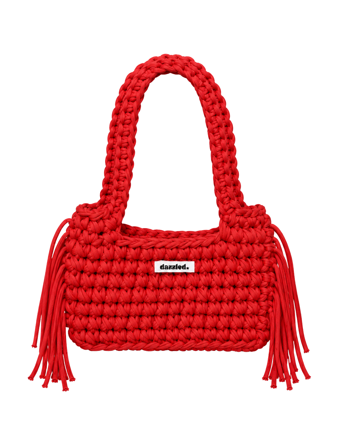The Uma Bag Red crochet shoulder bag by Dazzled